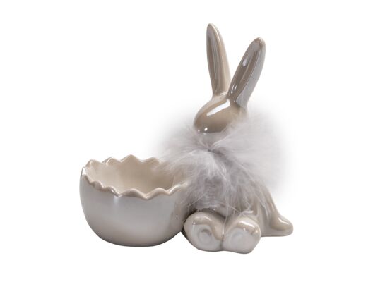 Figurka ceramiczna Zając z piórami