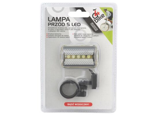 Lampka rowerowa przednia 5LED STD 4bike
