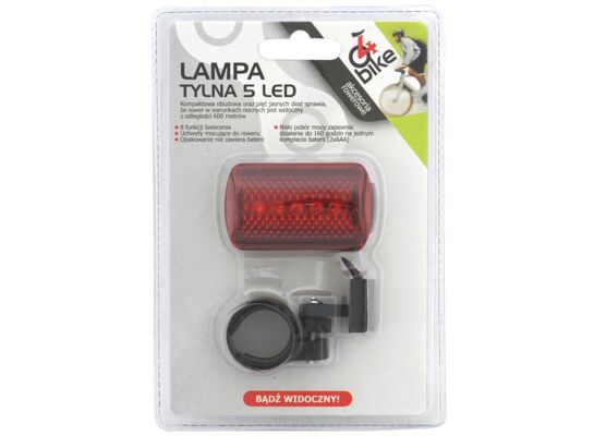 Lampka rowerowa tylna 5LED STD 4bike