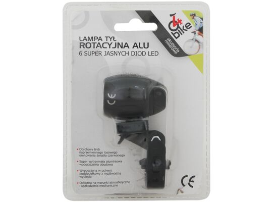Lampka rowerowa tylna rotacyjna ALU 6LED 4bike
