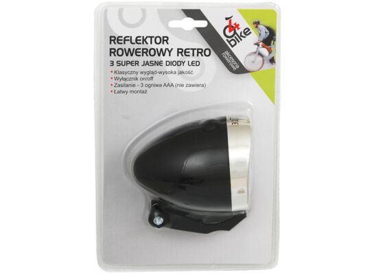 Lampka rowerowa przednia RETRO 3LED 4bike