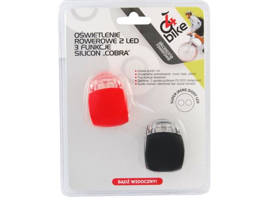 Zestaw lampek rowerowych silikonowych COBRA 4bike