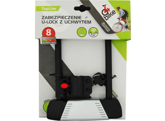 Zabezpieczenie rowerowe U-LOCK z uchwytem 20cm/12mm 4bike