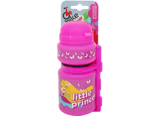 Bidon rowerowy dziecięcy różowy + koszyk 250 ml 4bike junior