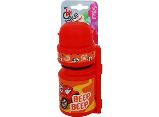 Bidon rowerowy dziecięcy czerwony + koszyk 250 ml 4bike junior