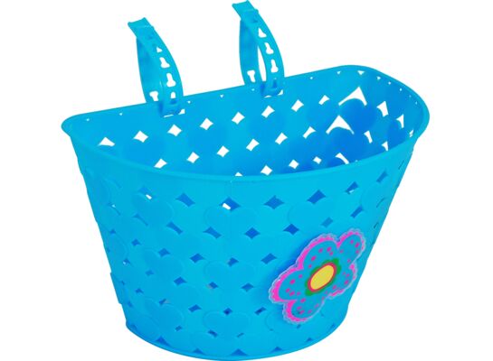 Koszyczek rowerowy dziecięcy plastik serduszka niebieski 4bike junior