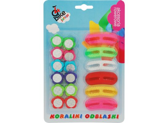 Koraliki rowerowe kwiatki + odblaski 4bike junior
