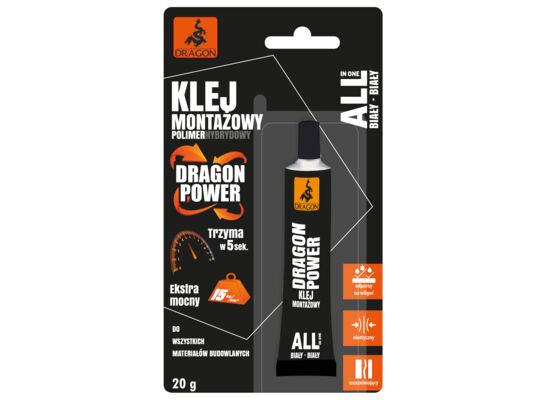 Klej montażowy POWER polimer hybrydowy 20 g DRAGON