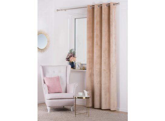 Zasłona z kółkami VELVET 140 x 260 cm beżowa
