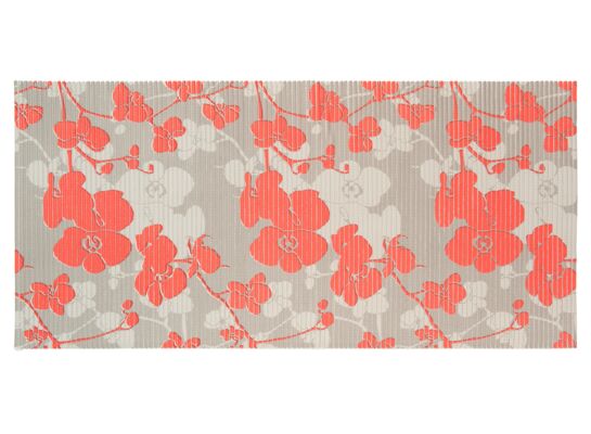 Mata łazienkowa Premium PVC 65 cm czerwony kwiaty