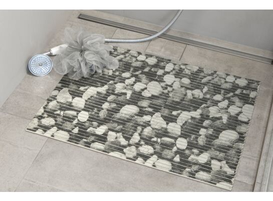 Mata łazienkowa Premium PVC 65 cm szare kamienie