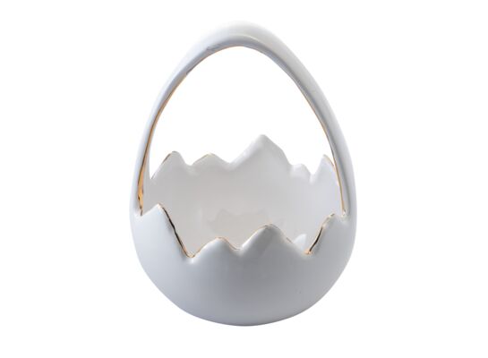 Ceramika wielkanocna 16 cm biało-złota