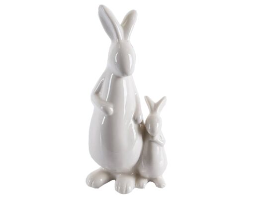 Zając ceramiczny biały 18,7 cm