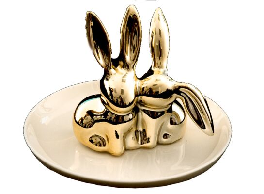 Dekoracja ceramiczna zające 