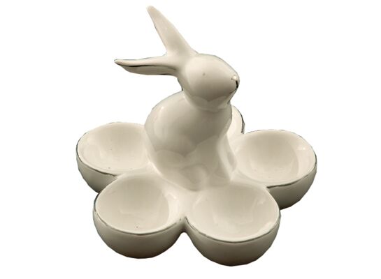 Podstawka na jajka biało-srebrna