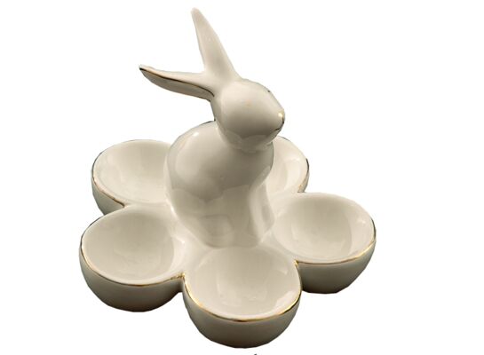 Podstawka na jajka biało-złota