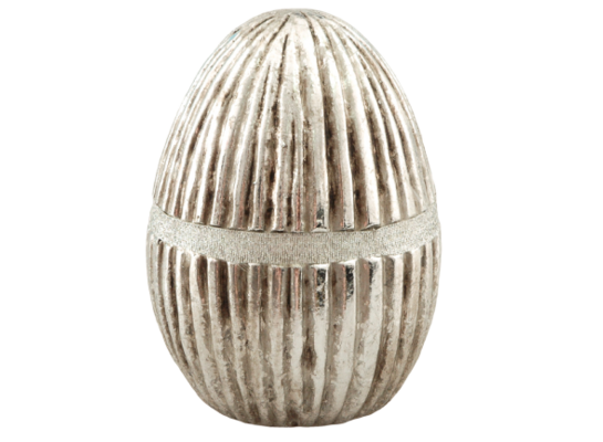 Jajko ceramiczne srebrne 17,1 cm