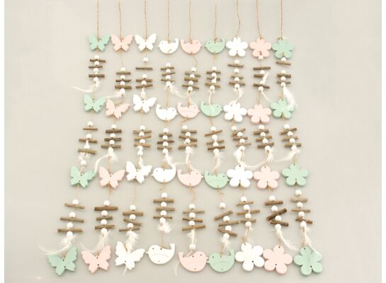 Zawieszka drewniana motyl/ptaszek/kwiatek 