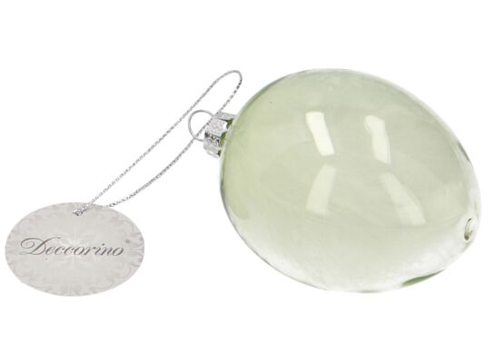 Wielkanocna zawieszka dekoracyjna z piórkami 6,2 x 8,6 cm, szkło