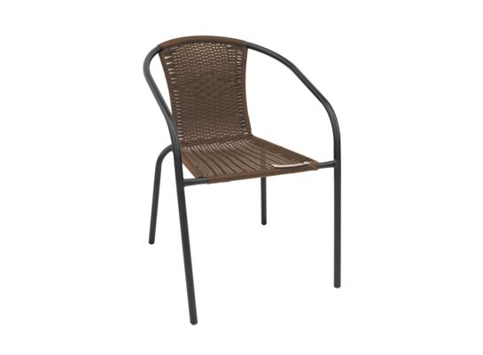 Fotel Bistro stal+rattan brązowy