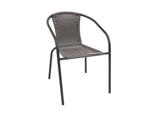 Fotel Bistro stal+rattan szary 51,5 x 72 cm