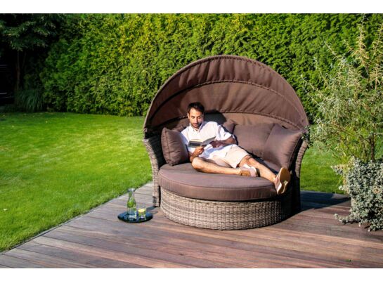 Sofa polyrattanowa składany daszek Madera 176 cm