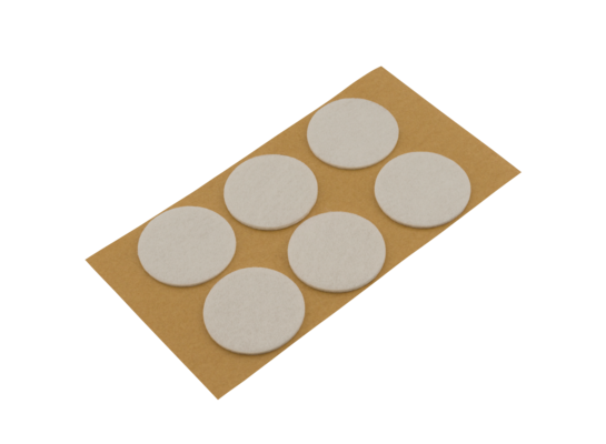 Podkładki filcowe samoprzylepne białe Ø40 6 szt.