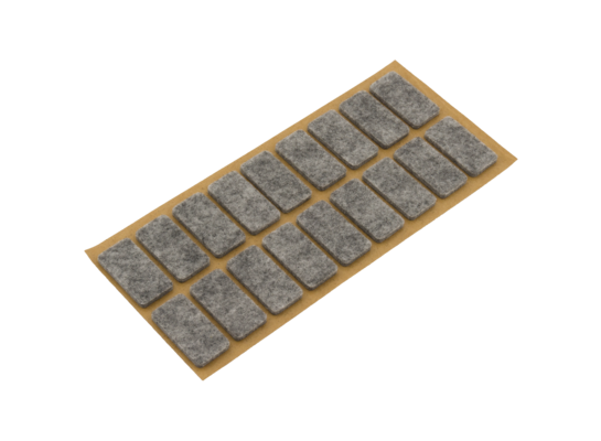 Podkładki filcowe samoprzylepne szare 15 x 30 18 szt.