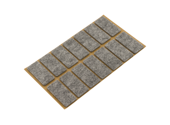 Podkładki filcowe samoprzylepne szare 20 x 44 14 szt.