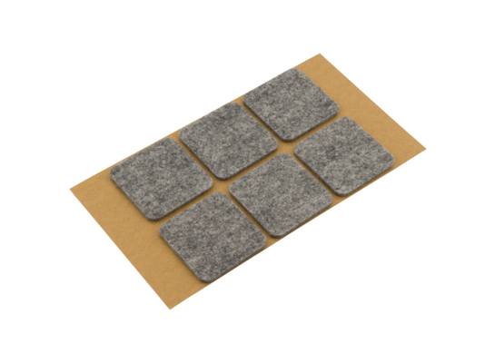 Podkładki filcowe samoprzylepne szare 40 x 40 6 szt.