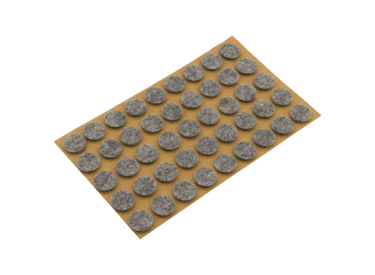 Podkładki filcowe samoprzylepne szare Ø15 45 szt.