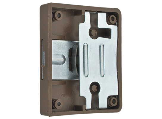 Zamek meblowy SAZ 30 tworzywo brąz + zaczep