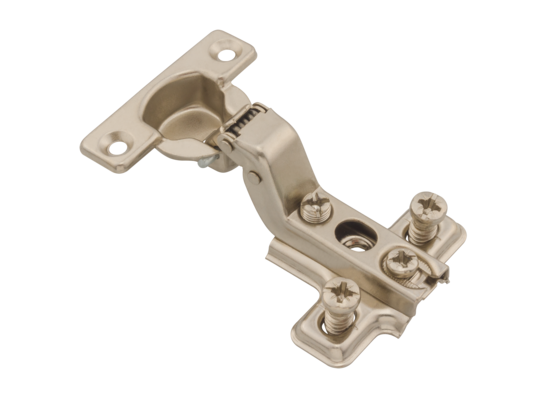 Zawias meblowy puszkowy 26 wygięty 15 drzwiowy wpuszczany 1 szt. + prowadnik