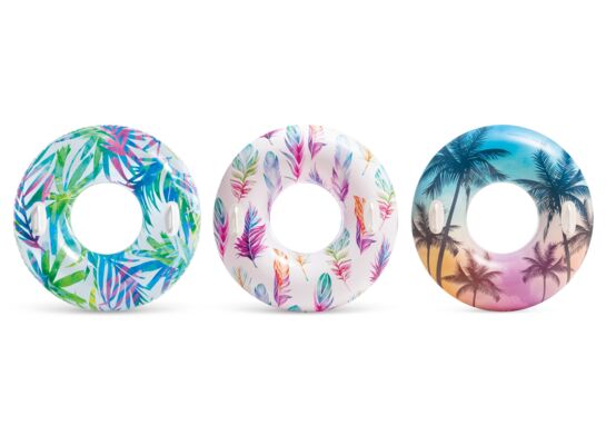 Koło do pływania dmuchane z uchwytami liście 97 cm Intex