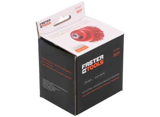 Szczotka doczołowa M14 - nylonowa 75 mm FASTER TOOLS