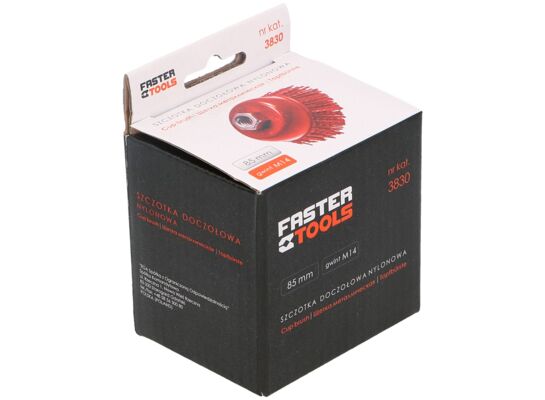 Szczotka doczołowa M14 - nylonowa 85 mm FASTER TOOLS