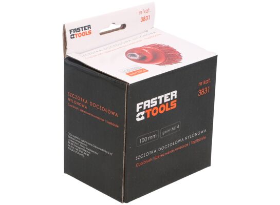 Szczotka doczołowa M14 - nylonowa 100 mm FASTER TOOLS