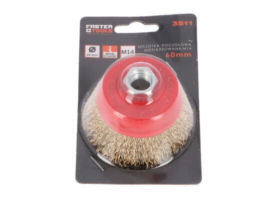 Szczotka doczołowa M14 - mosiądzowana 60 mm FASTER TOOLS