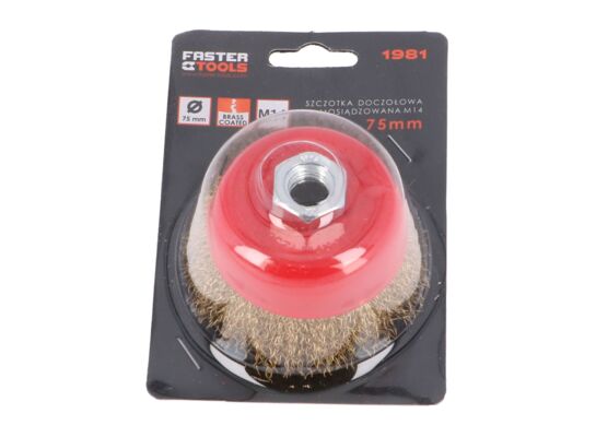 Szczotka doczołowa M14 - mosiądzowana 75 mm FASTER TOOLS