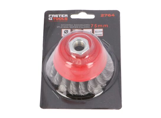 Szczotka doczołowa splatana M14 - stalowa 75 mm FASTER TOOLS
