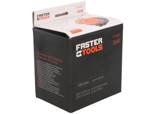 Szczotka doczołowa splatana M14 - stalowa 125 mm FASTER TOOLS