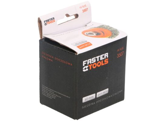 Szczotka doczołowa M14 - stalowa 60 mm FASTER TOOLS