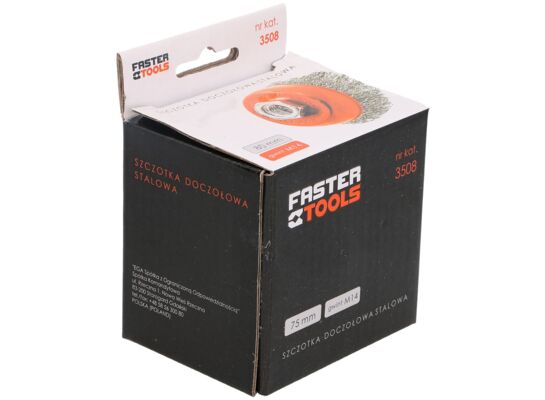 Szczotka doczołowa M14 - stalowa 80 mm FASTER TOOLS