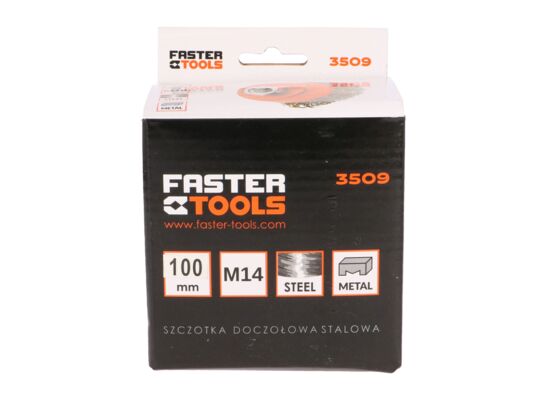 Szczotka doczołowa M14 - stalowa 100 mm FASTER TOOLS
