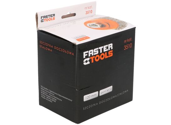 Szczotka doczołowa M14 - stalowa 120 mm FASTER TOOLS
