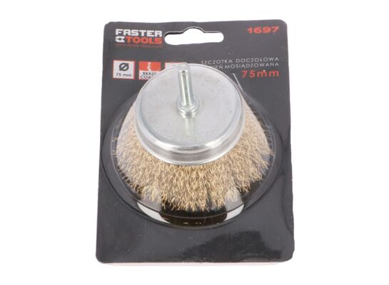 Szczotka doczołowa trzpień - mosiądzowana 75 mm FASTER TOOLS