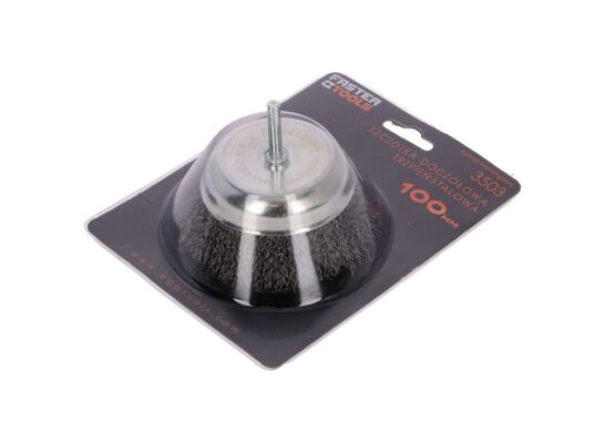 Szczotka doczołowa trzpień - stalowa 100 mm FASTER TOOLS