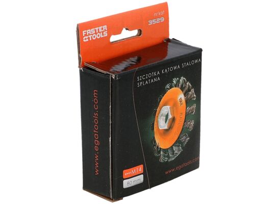 Szczotka kątowa splatana M14 - stalowa 80 mm FASTER TOOLS