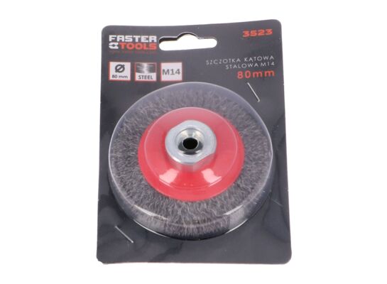Szczotka kątowa M14 - stalowa 80 mm FASTER TOOLS