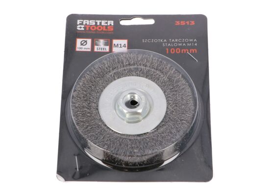 Szczotka tarczowa M14 - stalowa 100 mm FASTER TOOLS